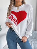 Fongt Shooting Autumn And Winter Casual Valentine's Day Love Love LOVE Long-Sleeved Jacket Sweater Women's Clothing