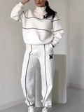 Fongt 2025 New Trousers Letter Long-Sleeved Casual Sports Set Two Sets
