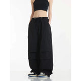 Fongt Cargo Pants Female 2024 New Spring Functional Casual Pants Multi-Pocket Versatile Straight Wide Leg Pants-Outfit