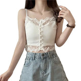 Fongt Sling Vest Woman With Summer Lace Lace Hottie Coat Wearing Short Skirt Bottom Shirt In