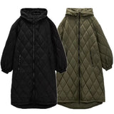 Women's 2022 Fashion Casual Warm Loose Parka Retro Long Sleeve Pocket Women's Coat Long Hooded Chic Cotton