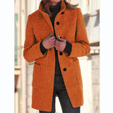 Fongt Autumn And Winter Retro Button-Collar Hair Coat Women's Clothing