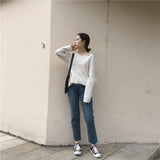 2021 New Autumn Winter Women Sweaters Pullovers Hooded Minimalist Style Korean Style Elegant Lady Solid Tops