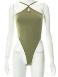 Fongt Women's Wear Spring And Summer INS Sexy Strap Big Back Hollow Tight Bottom Joined