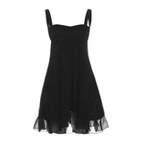 Fongt Summer Fashion Trend Women's New Slings A Word Shoulder Loose Mesh Thin Dress