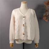 New 2021 Winter Spring Women's Sweaters V-Neck Buttons Cardigans Oversize Fashionable Korean Ladies Knitwears