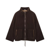 Fongt Explosion Women's Street Fashion With Loose Zipper Coat