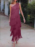 Fongt Eso-Shouldered Asymmetric Dress 2025 Spring And Summer New