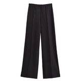 Fongt 2025 New Women's Double-Sided Cloth Round-Neck Long-Sleeved Coat Elastic Casual Trousers Set