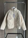 Fongt Temu Same Jacket Autumn And Winter New Top Lingge Quilt Cotton Suit Loose Coat Casual