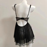 Fongt Sexy Pajamas 2025 New High-End Belt Steel Ring Perspective Bare Back Sling Splicing Pyjamas Pure Lust