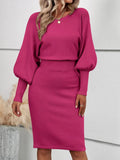 Fongt And Winter Knitted Dress Sexy Solid Color Bag Hip Dress Temperament Thin Sweater Knitted Dress Girl