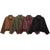Fongt New Velvet Texture Effect Bomber Jacket Jacket