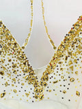 QUALITY Newest Fashion Summer 2023 Women's Spaghetti Strap Stunning Strass Stone Didmonds Beading Straight