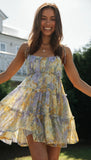 Fongt Spring And Summer New Holiday Style Sexy Print High-End Sling Dress Women Have Inside