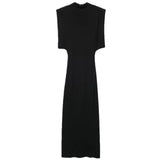 Fongt Winter Women's Temperament Thin With Cushioned Shoulder Knit Dress