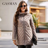 2022 New Spring Autumn Women coat Simple Mid-Length Fashion unique splicing Hooded design Women's spring jackets
