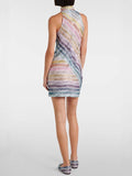 Fongt Women's Sleeveless Collar Dress Print Bag Hip Fashion Dress Women 8185
