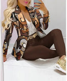 Women's Two Pieces Pant Sets Formal Business Double Breasted Blazers Jacket and Pants 2 Piece Set Elegant Ladies Pant