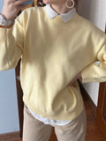 2022 Minimalist Chic Wild Oversized Knitted Elegant Lady Cotton Autumn Winter Women Sweater Pullovers Jumpers