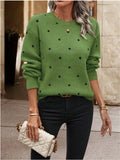 Fongt Point T-Shirt With Long-Sleeved Knitted Jersey Temperament Elegant Loose Sweater