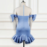 Fongt Perspective Mesh Crocus Stud Beaded Bow Bow Dress Party Big-Size Women's Dress Dress
