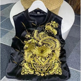Chinese Style Vest Female Retro Plate Buckle Heavy Industry Embroidery Oblique Cardigan Clip Jacket Temperament Sleeveless Coat-Outfit