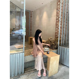 Fongt Summer Cool Temperament Wearing Loose Back Open Fork Top Female Feeling Slim Half Skirt Two Sets