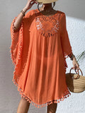 Fongt Dress 2025 New Beach Hooded Hook Splicing Tunne Bikini