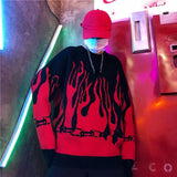 Fashion Autumn Winter Harajuku Sweater Flame Knitting Batwing Casual Long Women Sweater Loose Pullovers Jersey