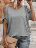 Fongt Riding Summer Wear Design Small Elegant Shoulder Hollow T-Shirt