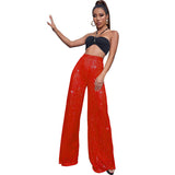 Fongt Women's High-Waist Fashion Sleeves Sleeves Loose-Ragging Wide Leg Pants Summer Women