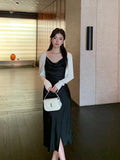 Fongt Xixi 2025 Spring And Summer New High Waisted Shang Noodle Sling Dress High-End Long Dress Women 88169