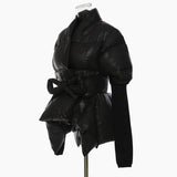 Fongt New Camouflage Personality Splicing Knitted Cuffs Waist Personality Tailoring Cotton Coat 1695