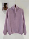 Women's Sweater Turn-down Collar Loose Long Sleeved Pullover Knit Solid Fashion Warm Winter Sweaters for Women