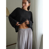 Fongt Spring Summer Hollow Sweater Women In Wind Loose Knitted Long-Sleeved Cover Ice Cream Fashion