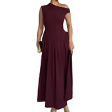 Fongt 2025 New Elegant Fashion Temperament Collar Slim Long Dress