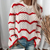 Fongt Yang Autumn New Women's Sweater Wavy Horn Long-Sleeved Knitted Shirt Top