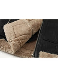 Faux Fur Coat Women Leather Jacket Autumn Winter Warm Plush Thick Outerwear Ladies Wool Fur Collar Zipper Basic
