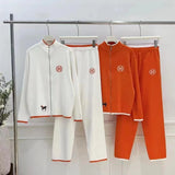Fongt And Winter New Zipper Sweater Jacket Creative Pony Embroidered Long-Sleeved Knitted Trousers Two Sets Of Women