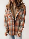 Fongt 2025 Women's Jacket Long Sleeve Hairy Hooded Jacket Jacket With Pocket