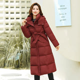 Over The Knee In The Long Cotton-Padded Clothes Female Winter New Korean Version Of Fashion Waist Show Thin And Thick Warm Middle-Aged And Old Coat-Outfit