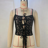 Fongt New Sexy Lace See-Through Small Vest Strapless Top-Outfit