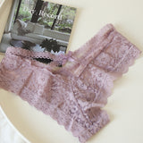 Fongt Lace Thong Women Cotton T-Shirt Cut-Out Low-Waisted Bow Cross Peach Ass