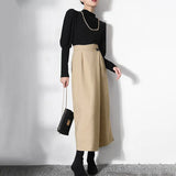 TWOTWINSTYLE Casual Solid Irregular Skirt Female High Waist Loose Asymmetrical For Women Skirts Fashion Autumn Style 2022