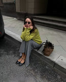 Fongt Autumn And Winter Hot Sale Thick Short Round Neck Solid Color Sweater Bum Basic Women's Clothing