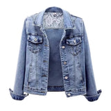 Denim Jacket Women Long Sleeve Short Jacket Korean Elasticity Slim Jean Coat Streetwear Vintage Spring Basic