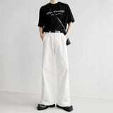 Fongt Sensing White Jeans Men's And Women's Loose Straight Drags Broad Legged Couple Casual Cleanfit Pants