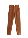 Fongt And Summer 2025 New Fashion Multi-Color Pendant High-Waisted Halon Casual Suit Pants