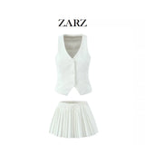 Fongt Homemade New Women's Sleeveless Buttoned Suit